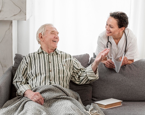Menschen nach Krankenhausaufenthalt